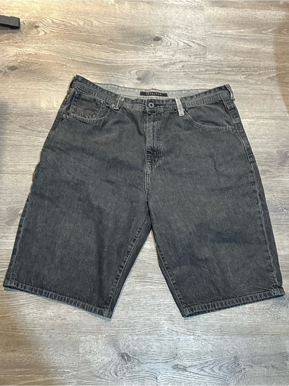 Sean John Men’s Denim Shorts Size 42 Black Charcoal Baggy Long Shorts